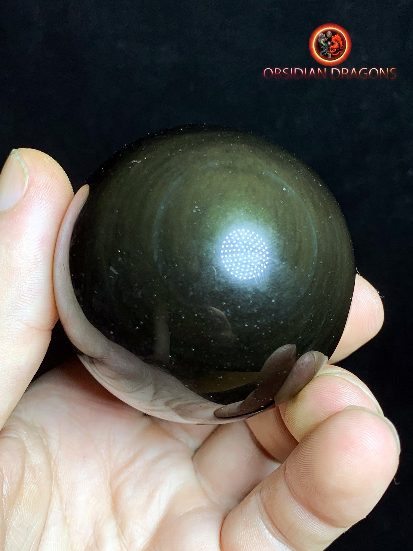 Sphère en obsidienne œil céleste - Unique - 5.88 cm