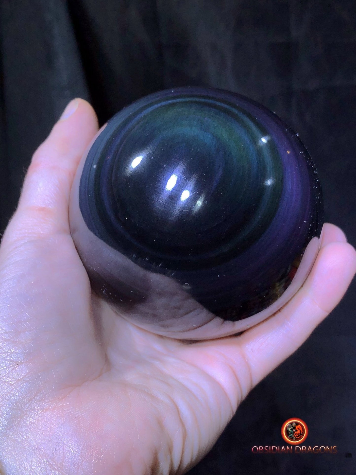 Grande sphère en obsidienne œil céleste - Unique - 9.86cm