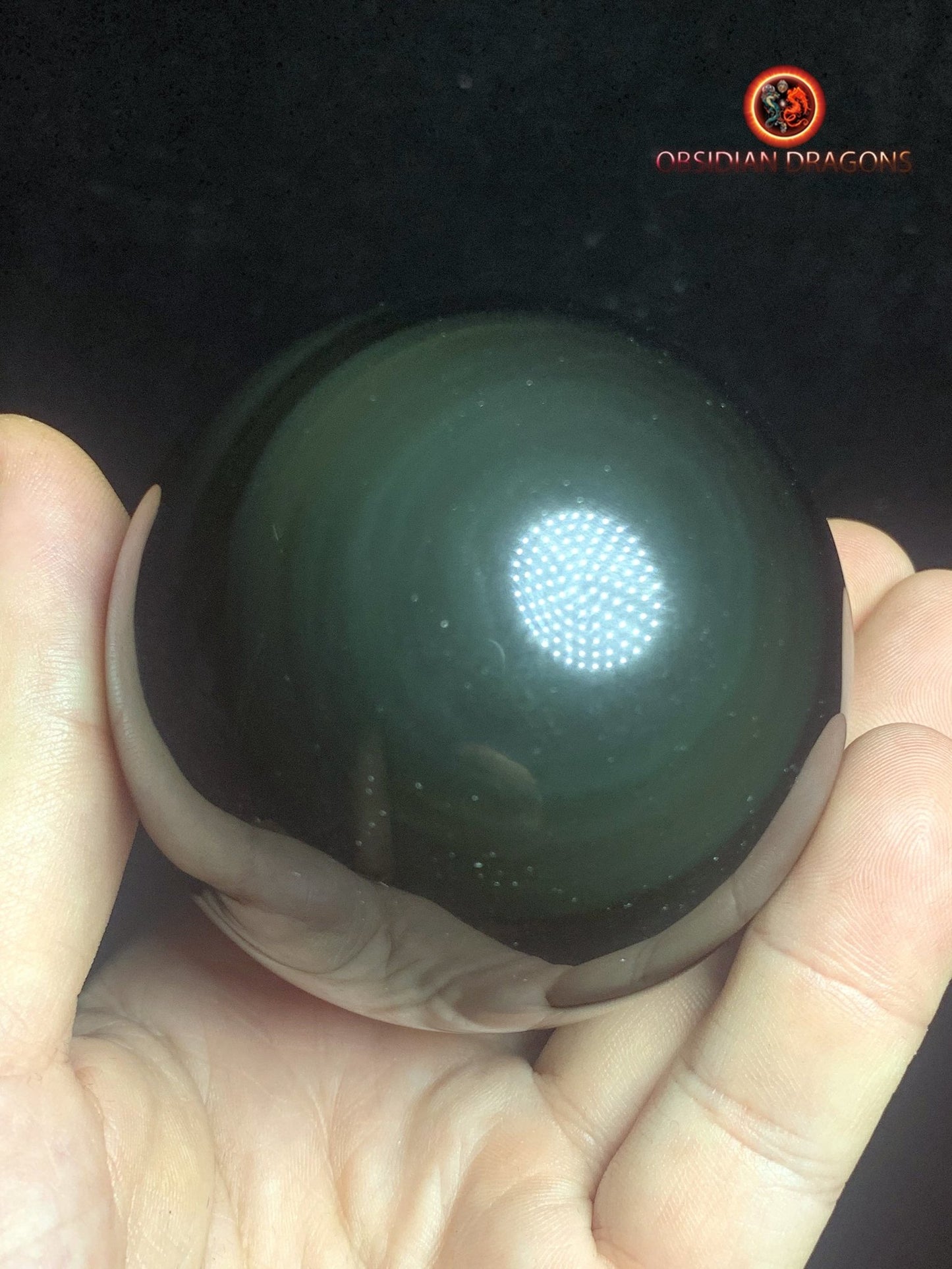 Sphère en obsidienne œil céleste - Unique - 6.90cm