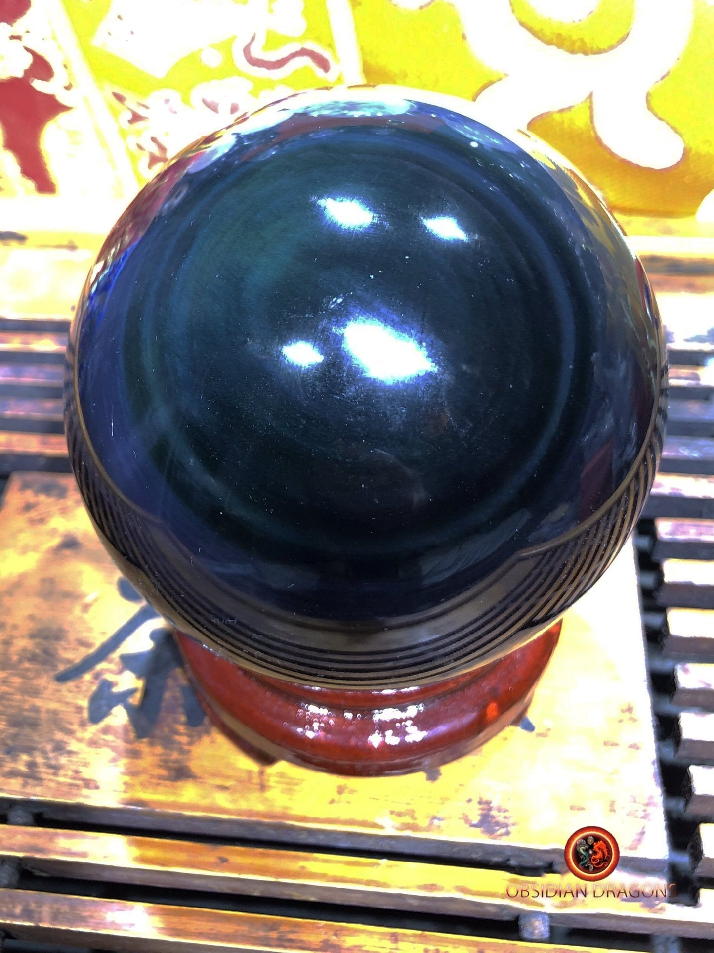 Grande sphère en obsidienne œil céleste - Unique - 9.86cm