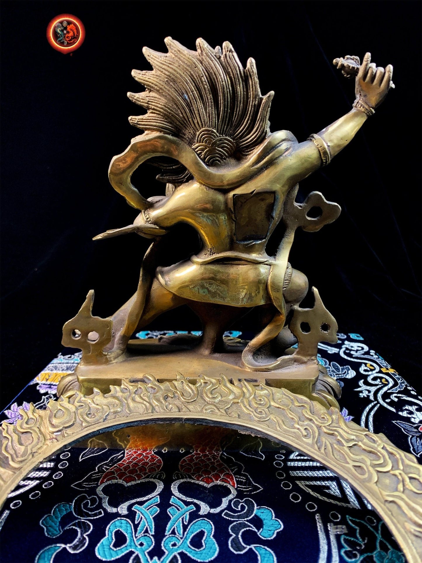 Statue bouddhiste ésotérique, tantrique Dharmapala, protecteur Yi dam. Vajrapani sous sa forme Acharya. Bronze. Bouddha. Bouddhisme tibétain - obsidian dragon