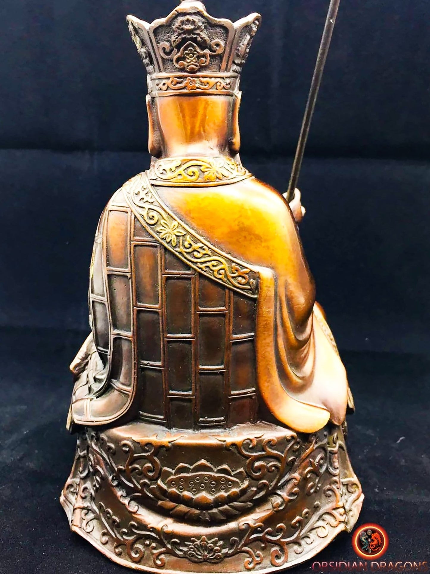 Statuette bouddhiste, statue bouddha. Jizo/ Dizang bodhisattva. Statue de temple traditionnelle en bronze - obsidian dragon