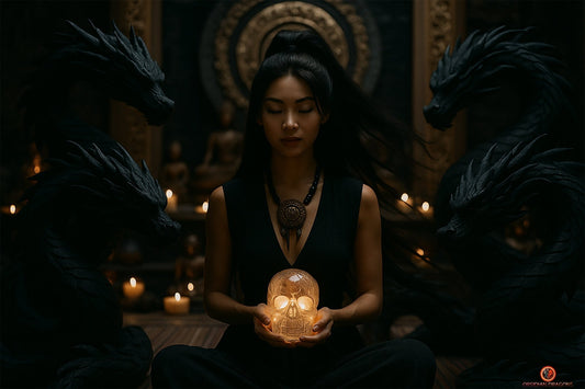 Méditer avec un crâne de cristal- Connexion akashique | obsidian dragons