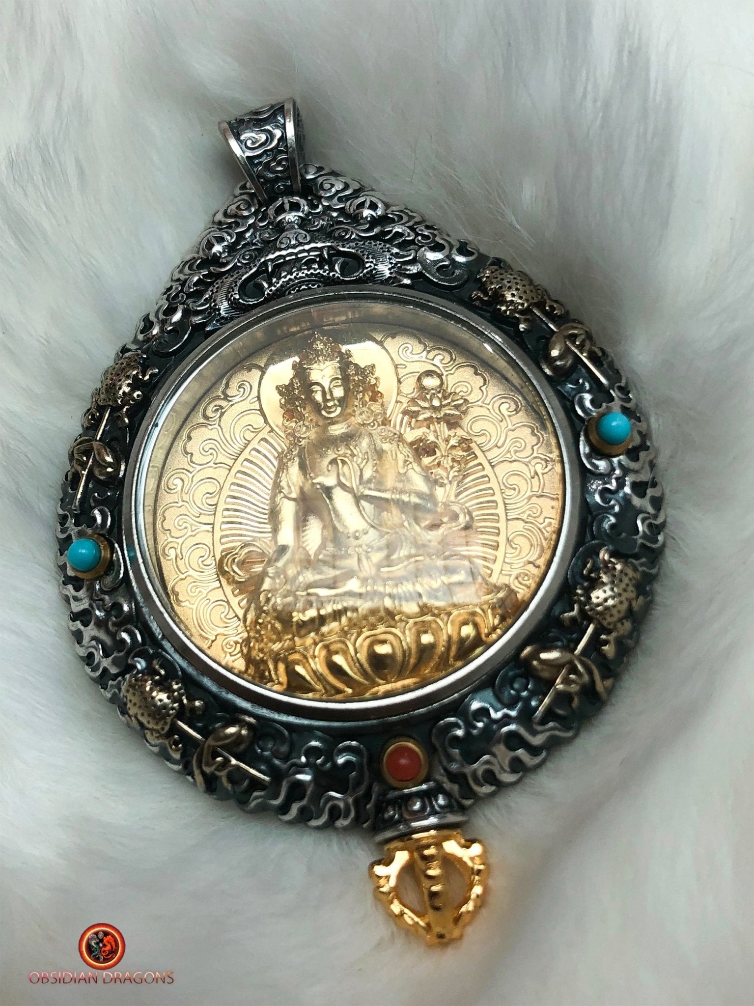 Amulette de Mahasthamaprapta - Protection du Bagua Luo Pan | obsidian dragons