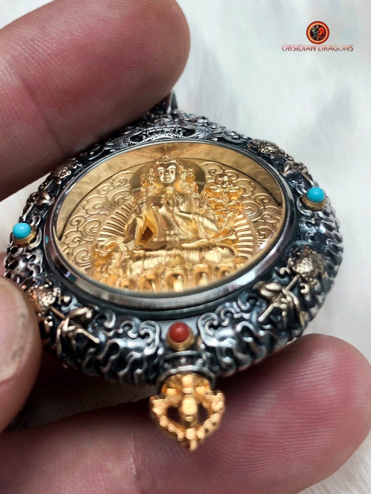 Amulette de Mahasthamaprapta - Protection du Bagua Luo Pan | obsidian dragons