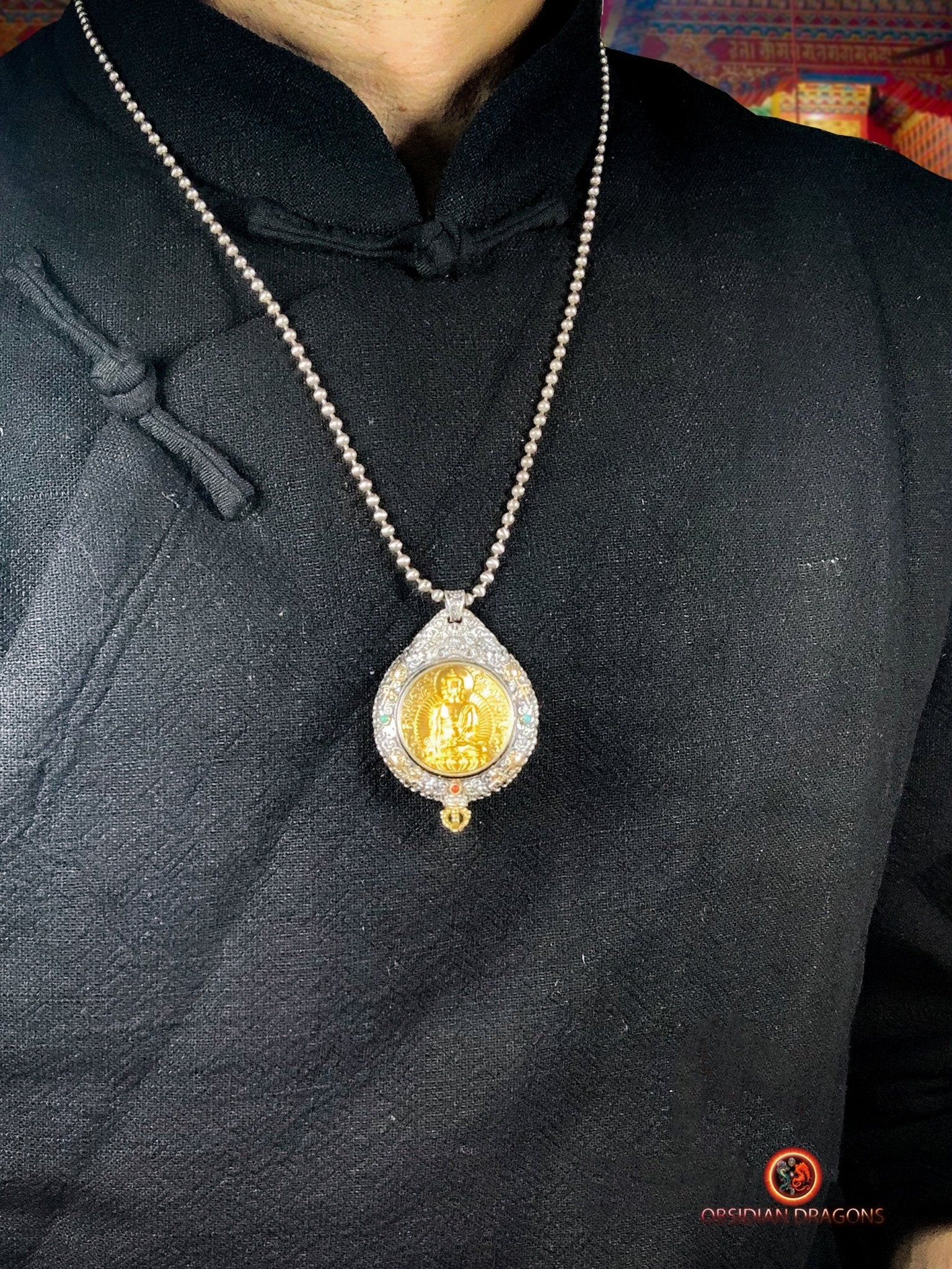 Amulette de Mahasthamaprapta - Protection du Bagua Luo Pan | obsidian dragons
