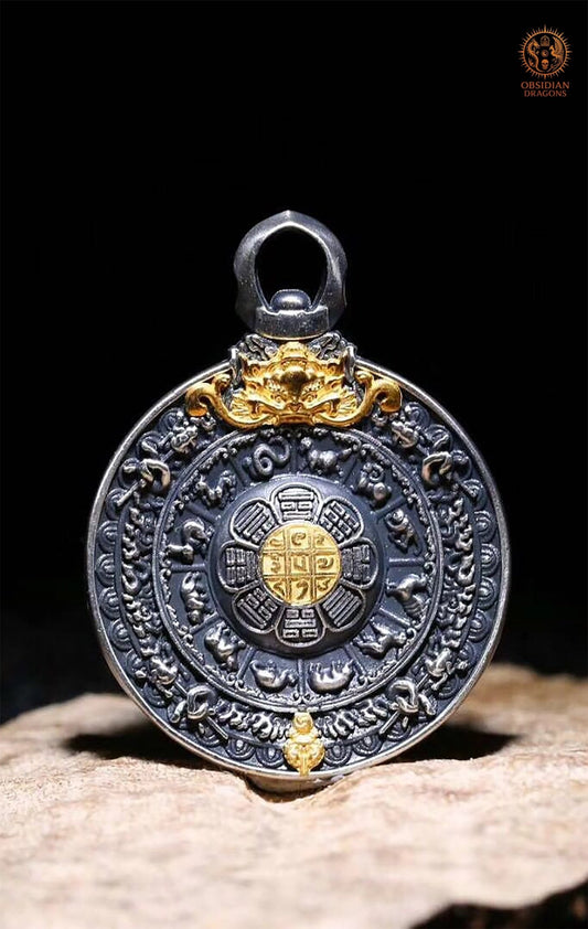 Amulette de Protection Feng Shui – Bagua Luo Pan et Dorjé | obsidian dragons