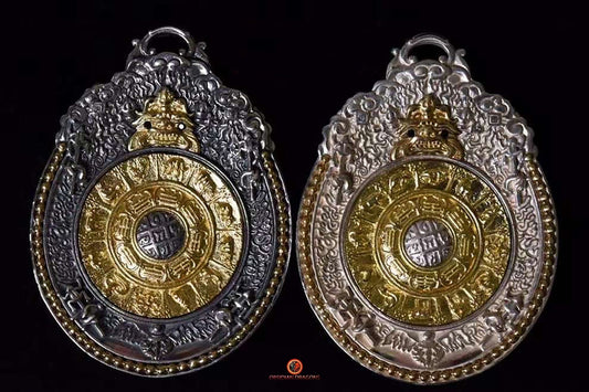Amulette de protection Feng Shui du Bagua Luo Pan - Double dorjé | obsidian dragons