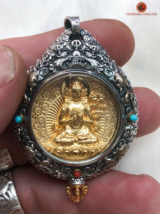 Amulette du bodhisattva samantabhadra - Protection du bagua luo pan | obsidian dragons
