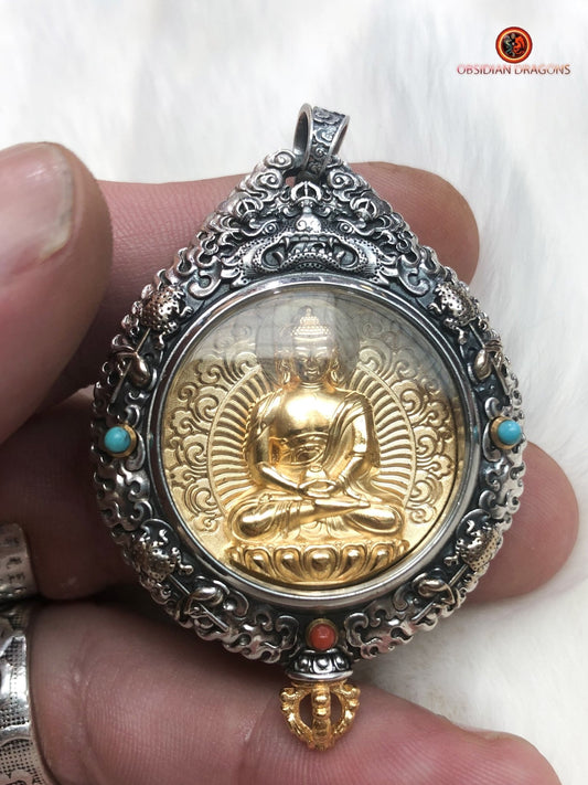 Amulette du bouddha Vairocana - Protection du bagua luo pan | obsidian dragons