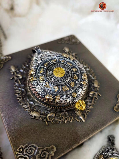 Amulette du Bouddha Médecine - Protection du Bagua Luo Pan | obsidian dragons