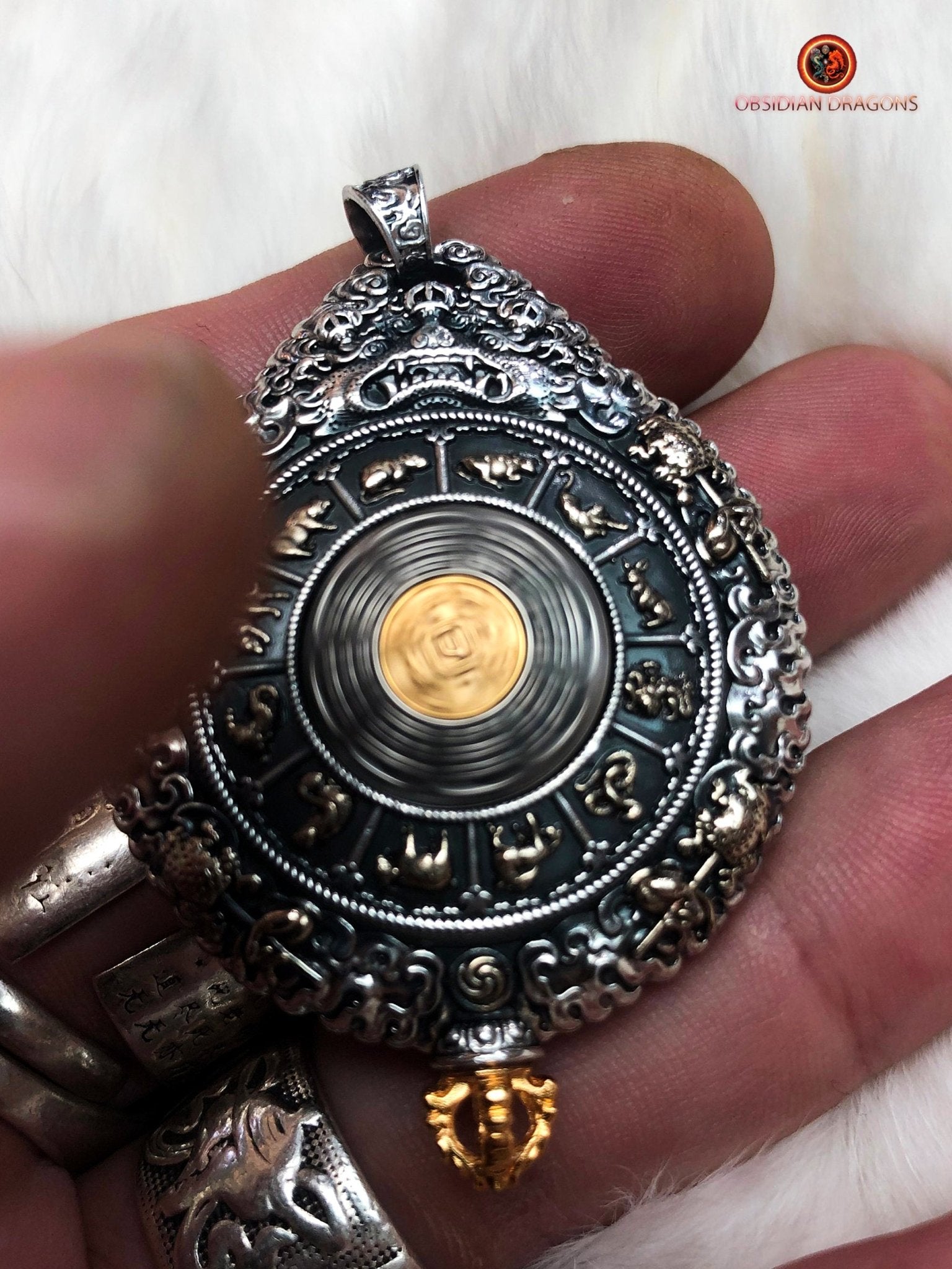 Amulette du Bouddha Médecine - Protection du Bagua Luo Pan | obsidian dragons