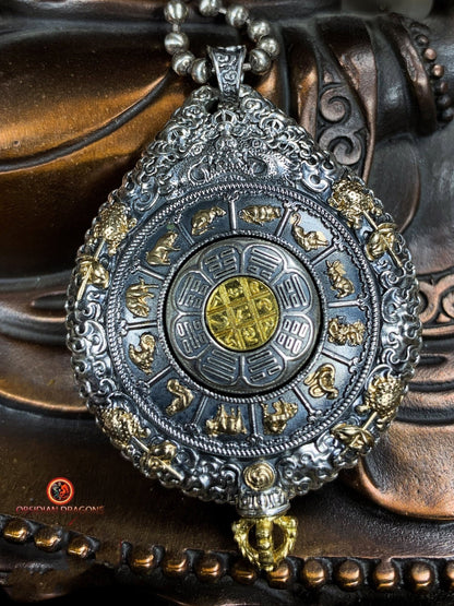 Amulette du Bouddha Médecine - Protection du Bagua Luo Pan | obsidian dragons