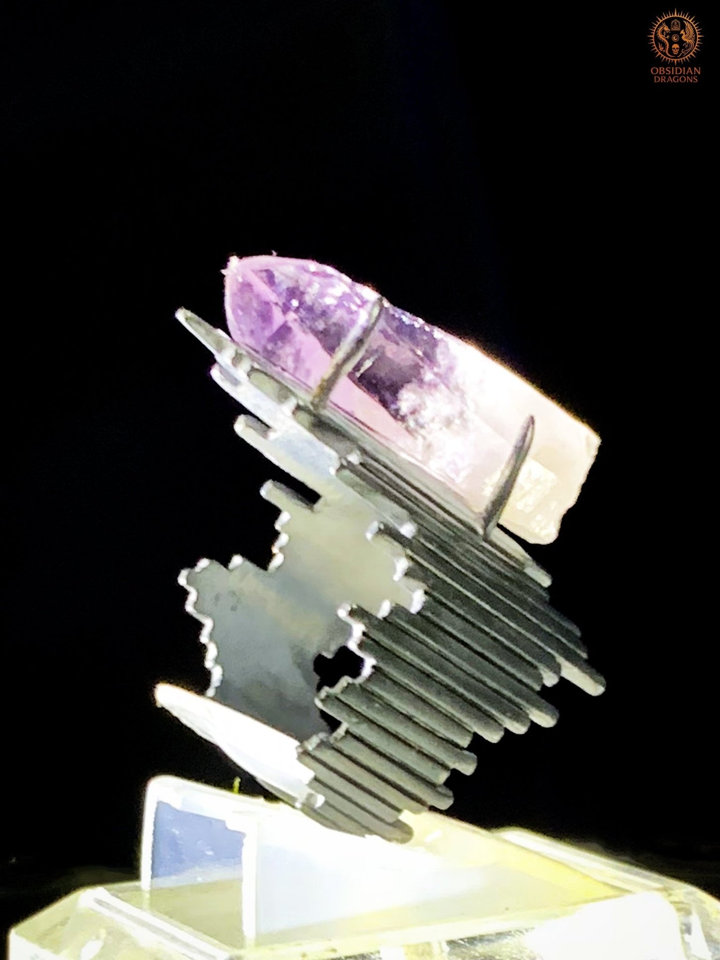 Bague Améthyste et Argent – Pointe d’Améthyste de Vera Cruz | obsidian dragons