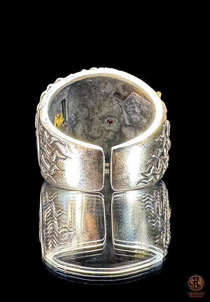 Bague Bouddha de la Dualité – Iconographie Mi Bouddha Mi Démon | obsidian dragons