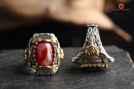 Bague DZI à Dents de Tigre – Mystique et Élégante | obsidian dragons