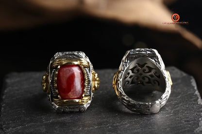 Bague DZI à Dents de Tigre – Mystique et Élégante | obsidian dragons