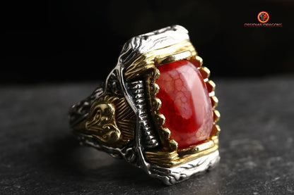 Bague DZI à Dents de Tigre – Mystique et Élégante | obsidian dragons