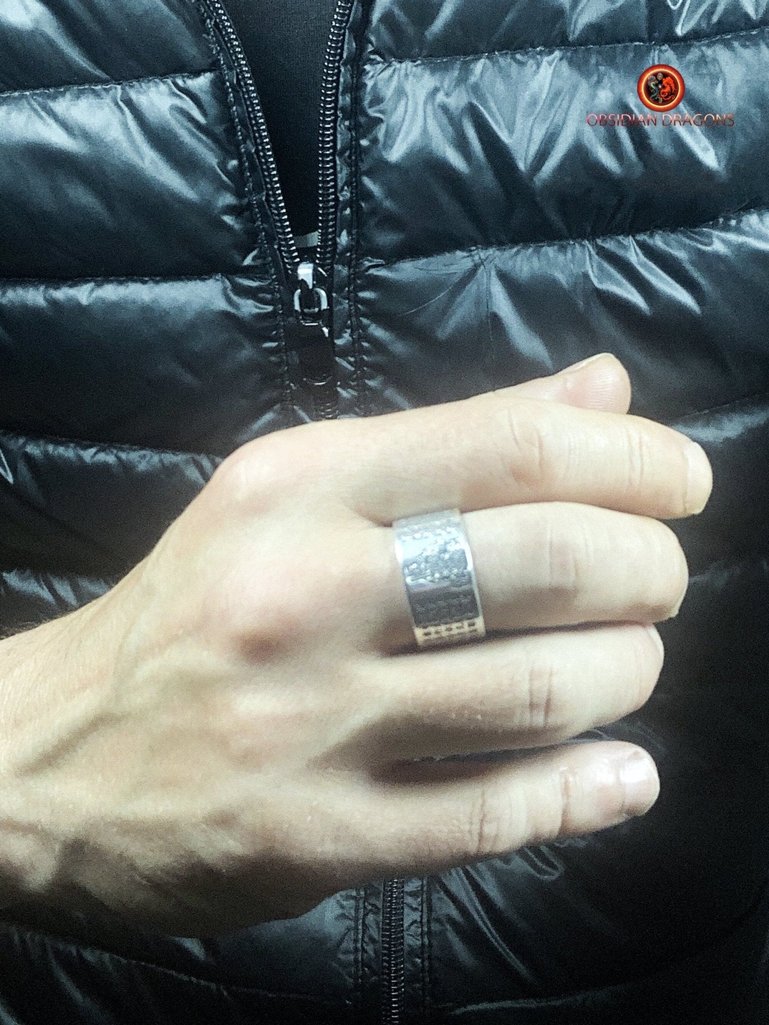 Bague bouddhiste en argent - Bouddha  Acala - Sutra du Cœur | obsidian dragons
