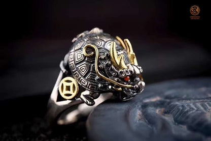 Bague dragon Bixi- protection et stabilité | obsidian dragons