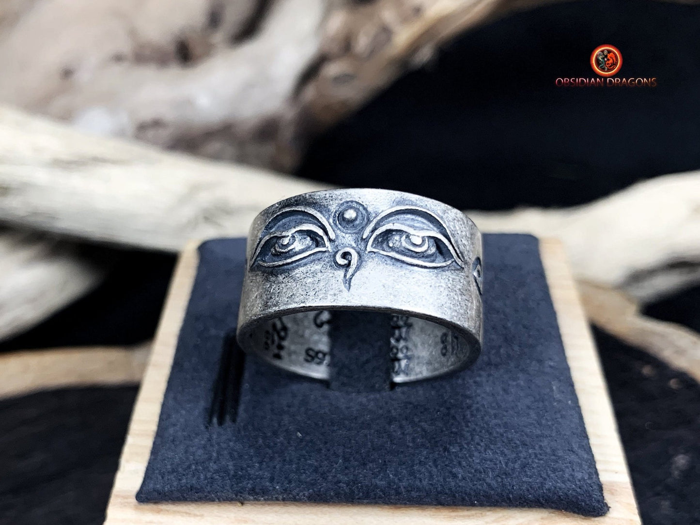 Bague Yeux de Bouddha en Argent 925 | obsidian dragons