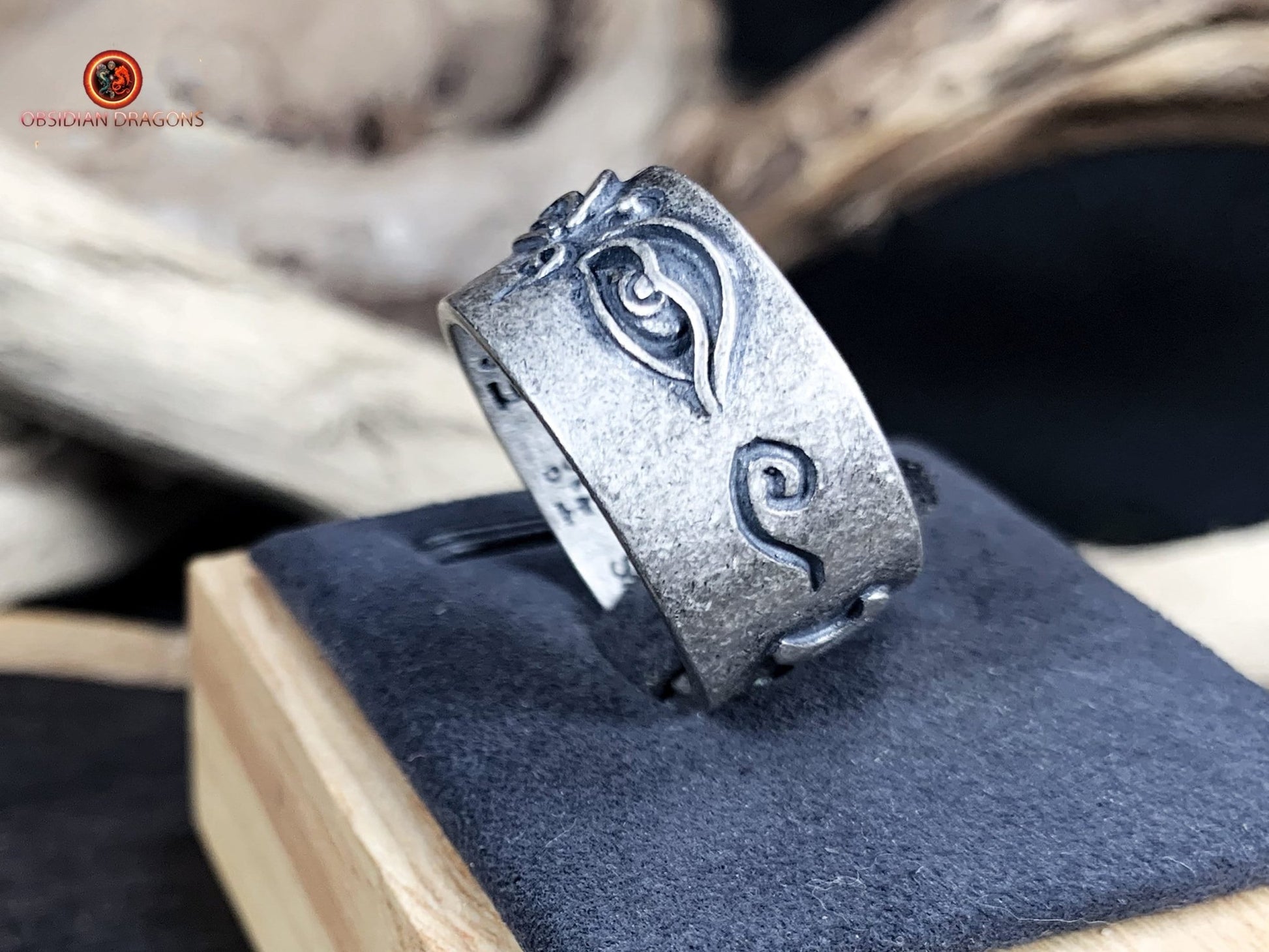 Bague Yeux de Bouddha en Argent 925 | obsidian dragons