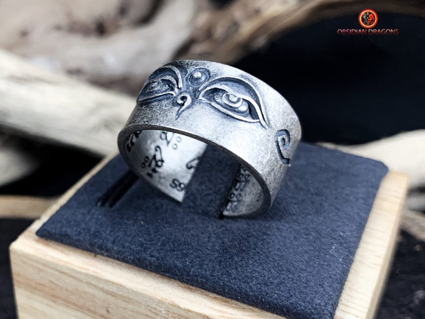 Bague Yeux de Bouddha en Argent 925 | obsidian dragons