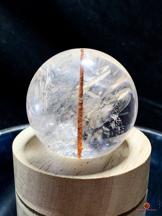 Boule de Cristal de Roche - Inclusion Unique de Tourmaline | obsidian dragons