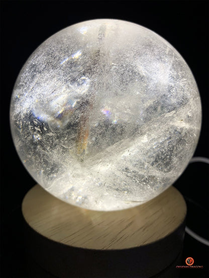 Boule de cristal de roche naturelle - Inclusions de tourmaline | obsidian dragons