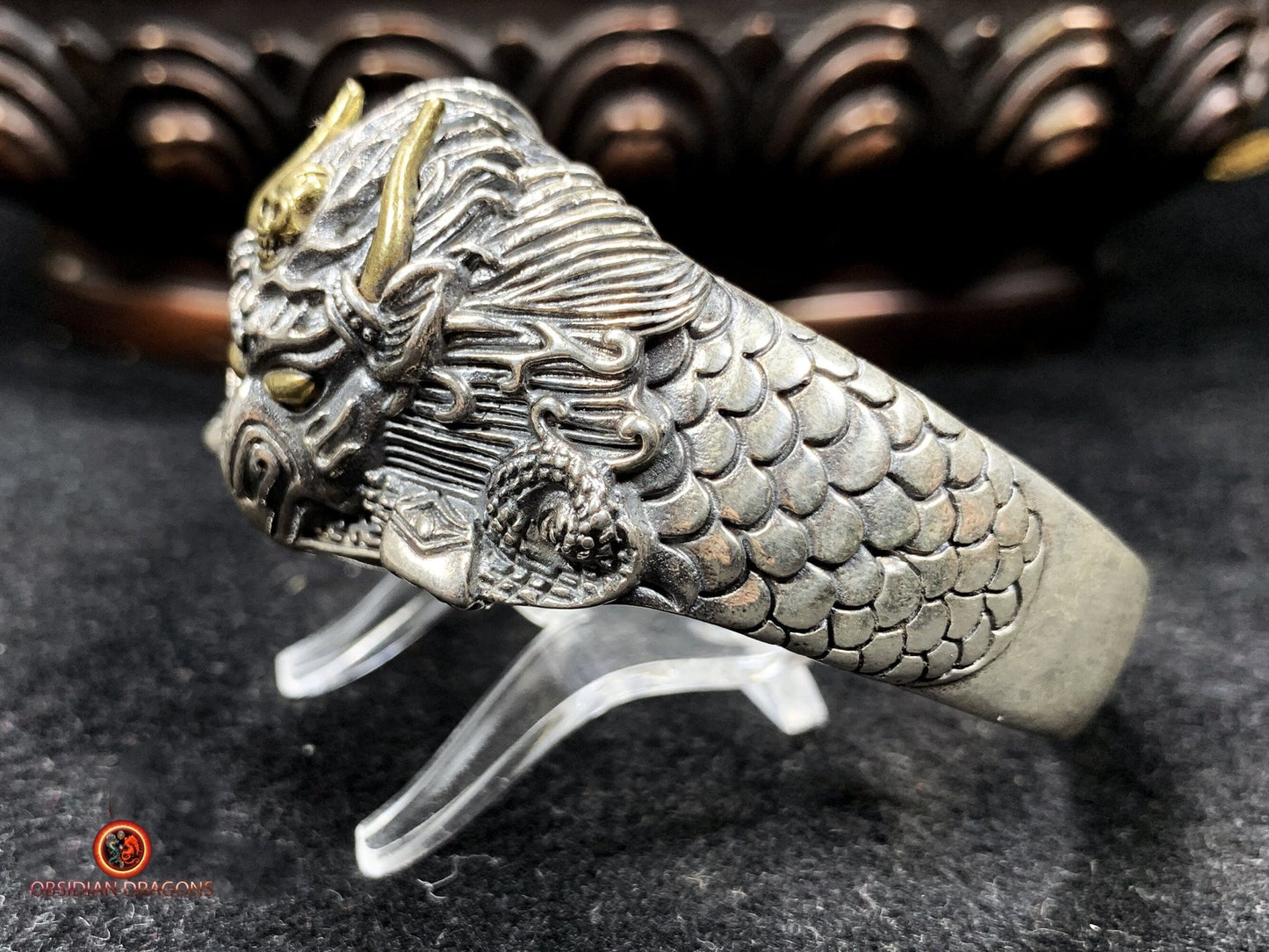 Bracelet Bouddhiste en argent - Garuda - Briser les obstacles | obsidian dragons