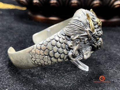 Bracelet Bouddhiste en argent - Garuda - Briser les obstacles | obsidian dragons