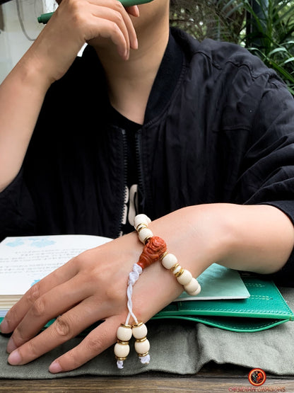 Bracelet Dragon en Ivoire de Mammouth et Agate Nan Hong | obsidian dragons
