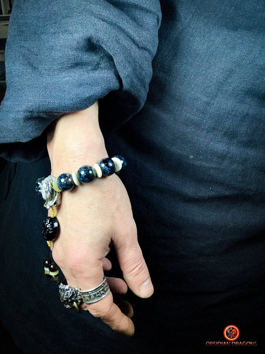 Bracelet Dragon en Pietersite et Argent 925 - Pièce Unique | obsidian dragons