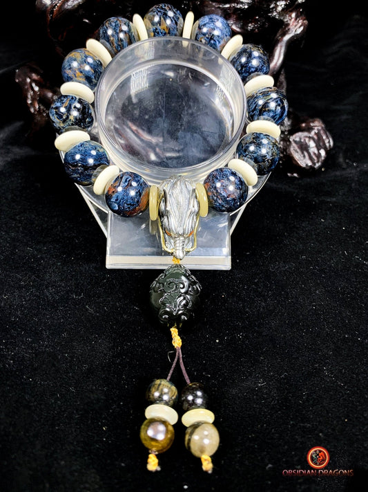 Bracelet Dragon en Pietersite et Argent 925 - Pièce Unique | obsidian dragons