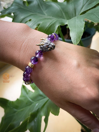 Bracelet Dragon en Améthyste et Argent 925