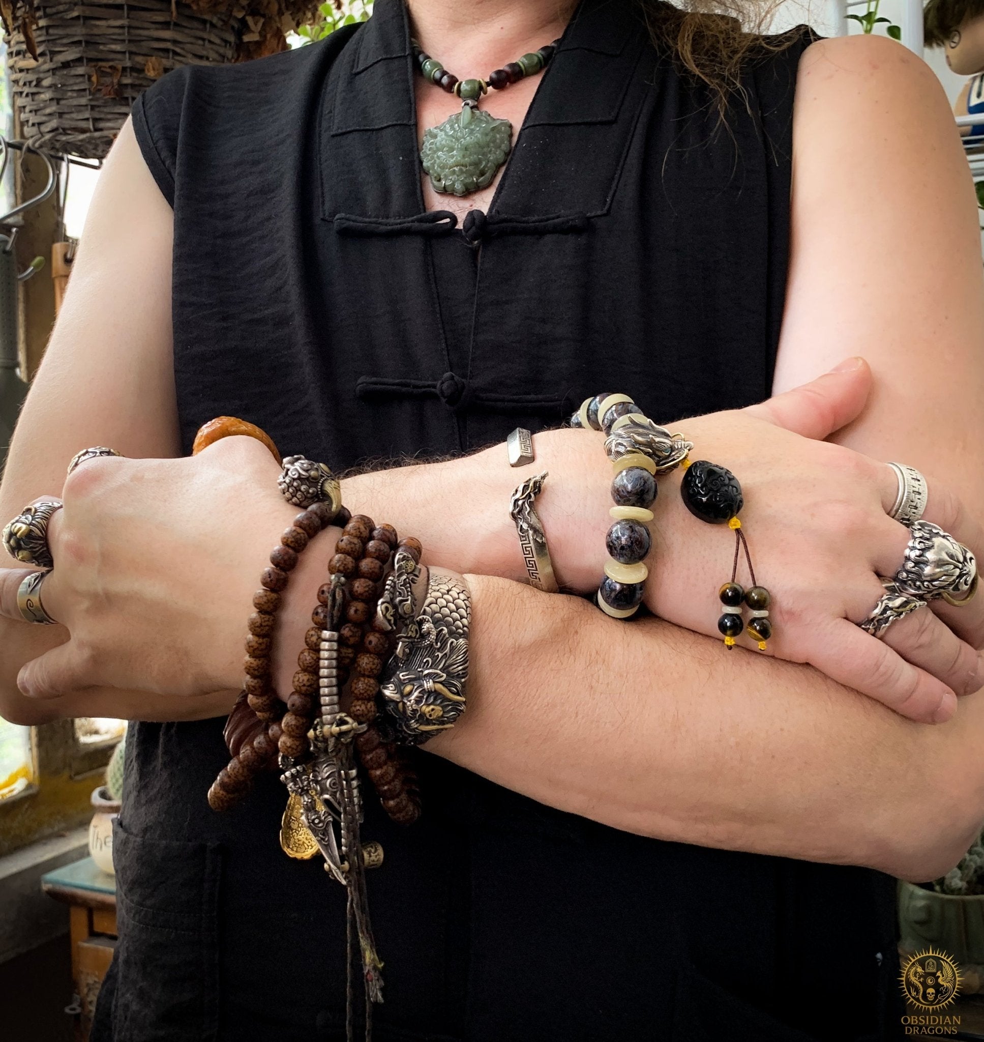 Bracelet Dragon en Pietersite et Argent 925 - Pièce Unique | obsidian dragons