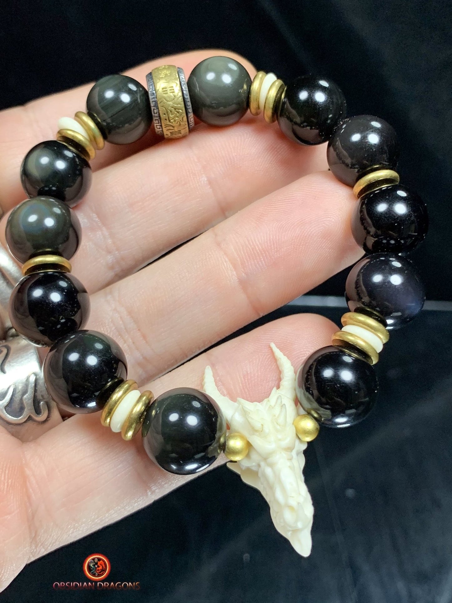 Bracelet Dragon en obsidienne - Protection Feng Shui | obsidian dragons