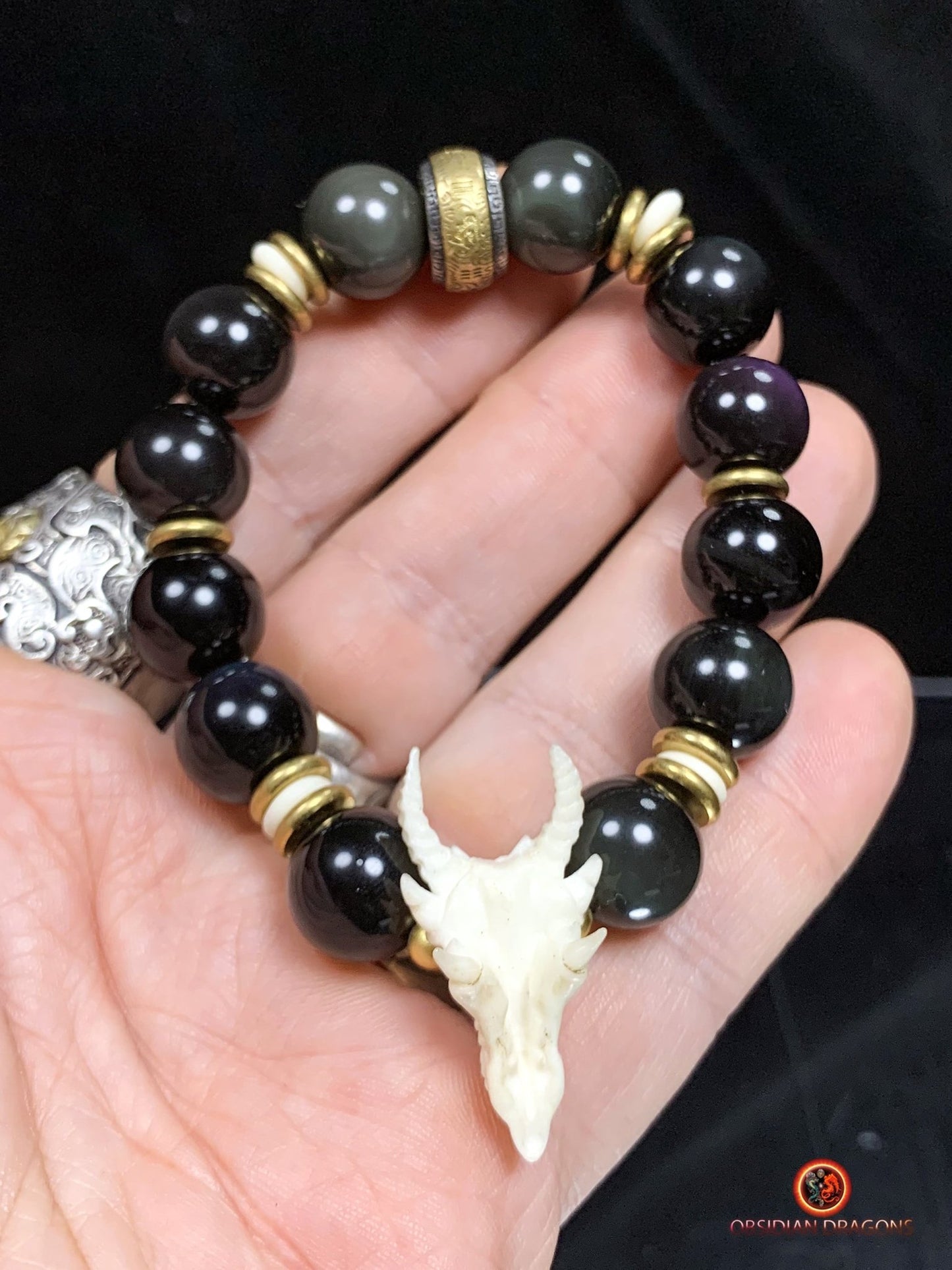 Bracelet Dragon en obsidienne - Protection Feng Shui | obsidian dragons