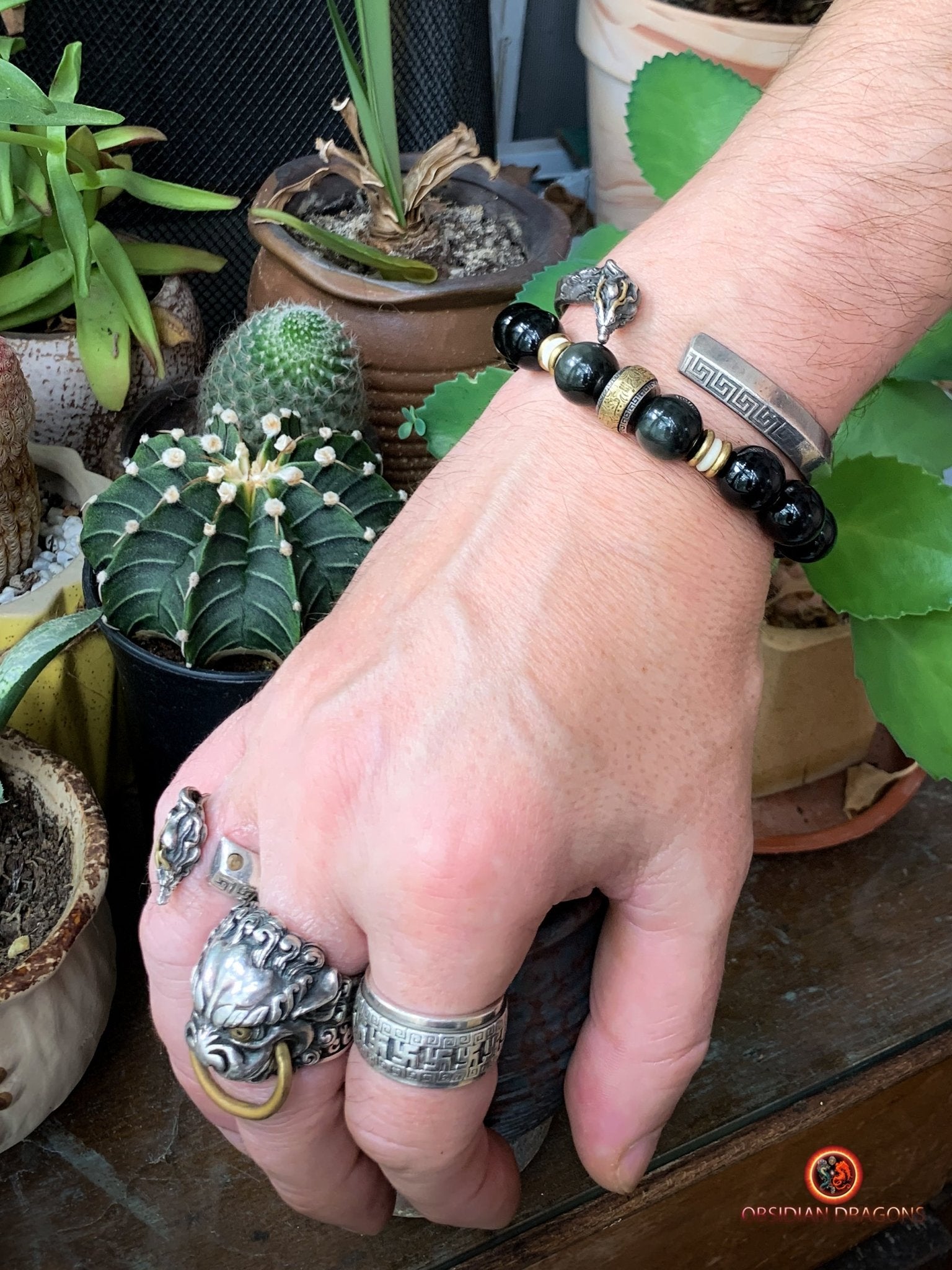 Bracelet Dragon en obsidienne - Protection Feng Shui | obsidian dragons