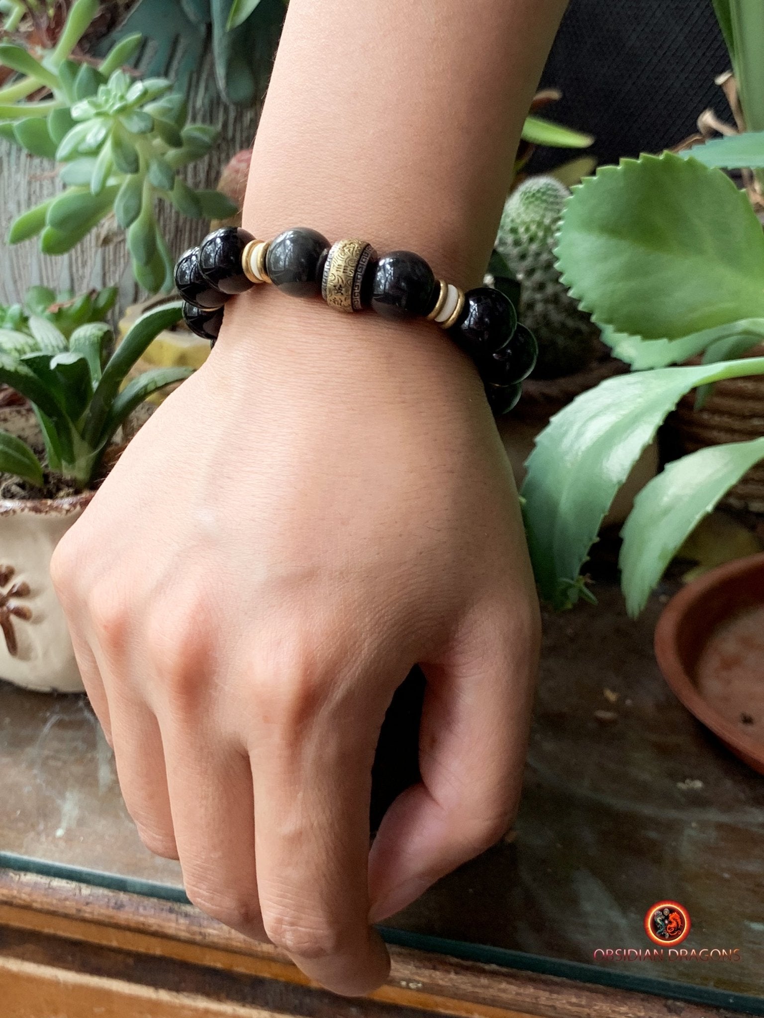 Bracelet Dragon en obsidienne - Protection Feng Shui | obsidian dragons