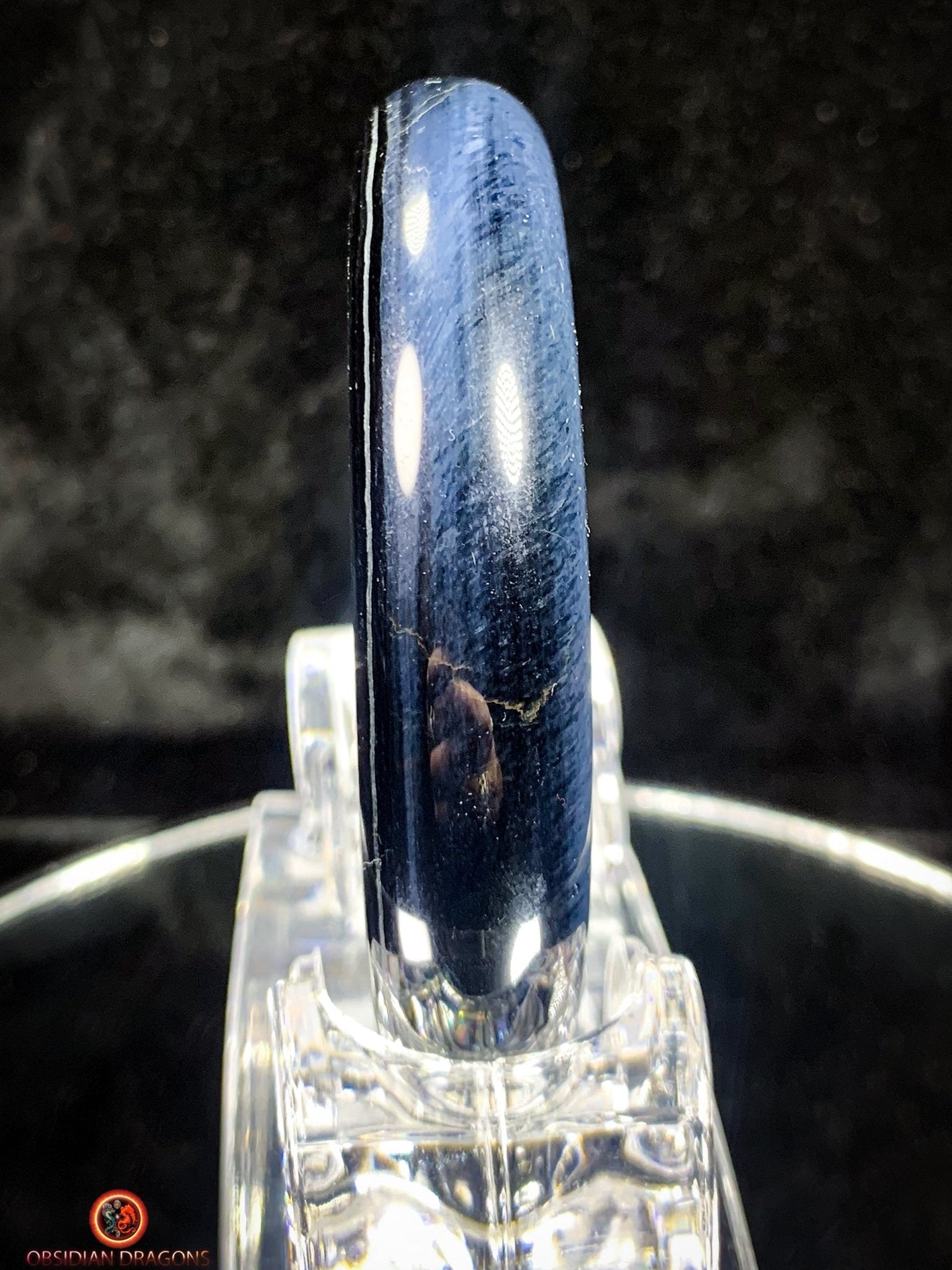 Bracelet Jonc en Œil de Faucon Naturel - Authentique et Unique | obsidian dragons