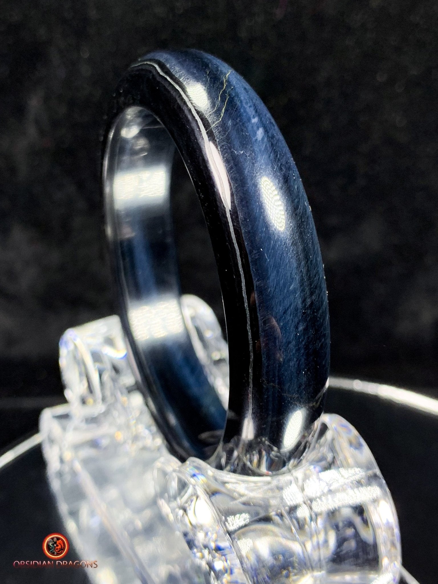 Bracelet Jonc en Œil de Faucon Naturel - Authentique et Unique | obsidian dragons