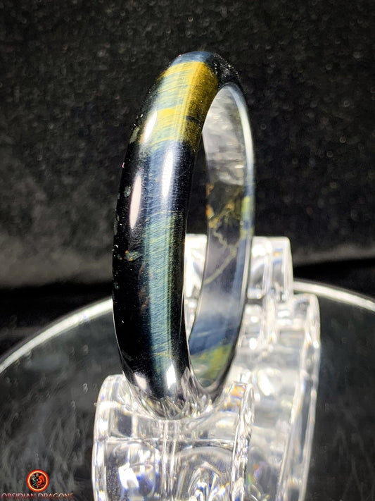 Bracelet Jonc en Œil de Faucon Naturel - Élégance et Brillance | obsidian dragons