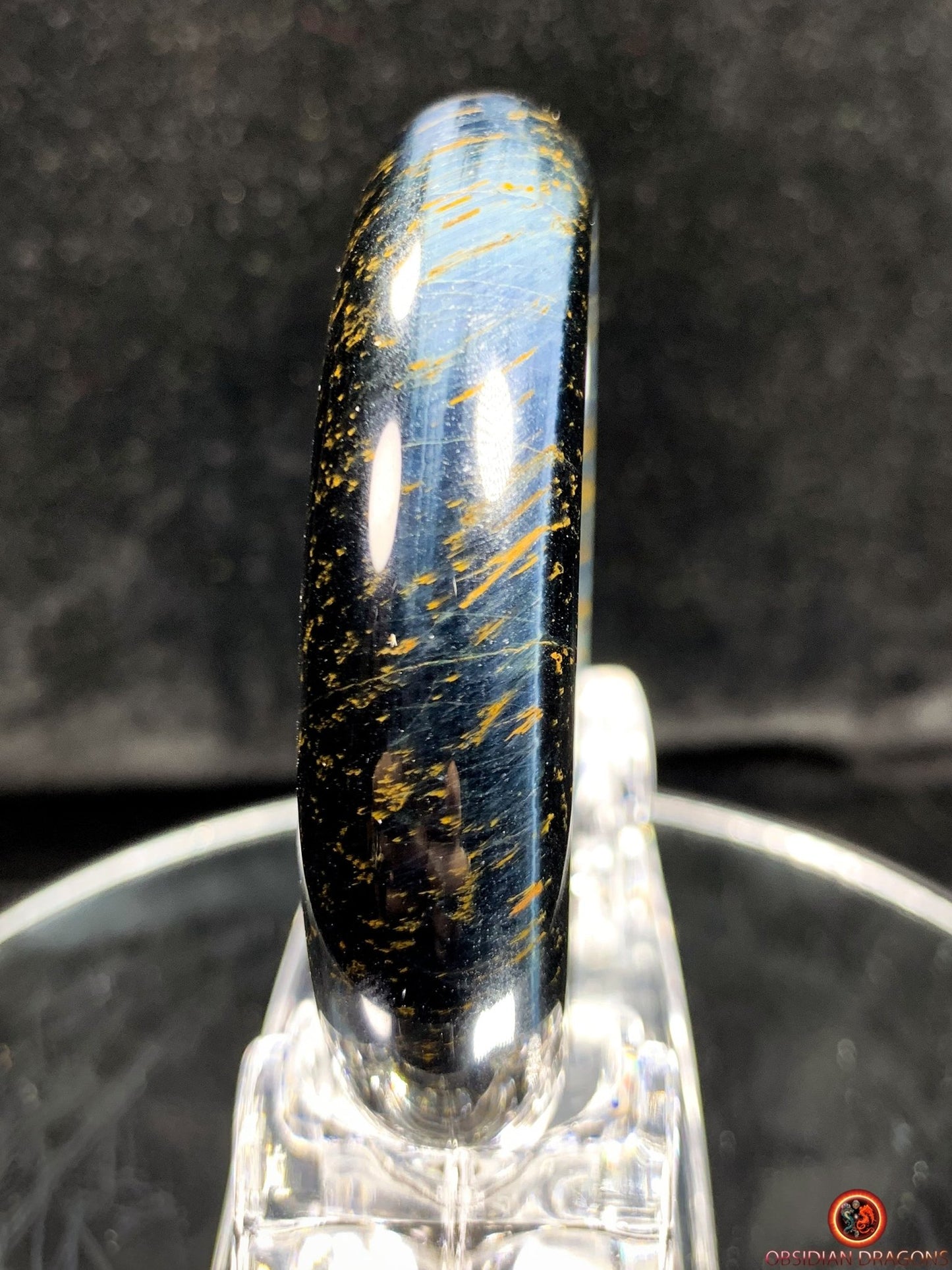 Bracelet Jonc en Œil de Faucon Naturel - Élégance et Raffinement | obsidian dragons