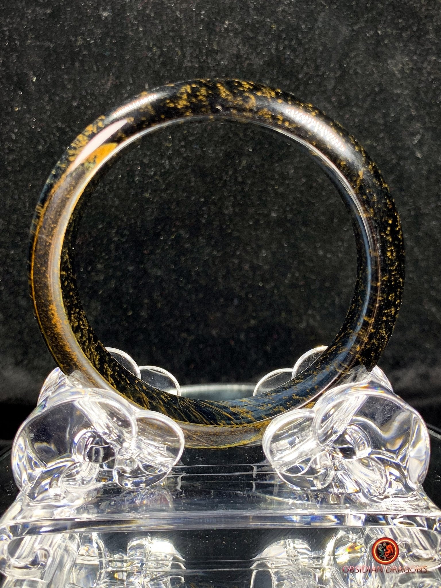 Bracelet Jonc en Œil de Faucon Naturel - Élégance et Raffinement | obsidian dragons