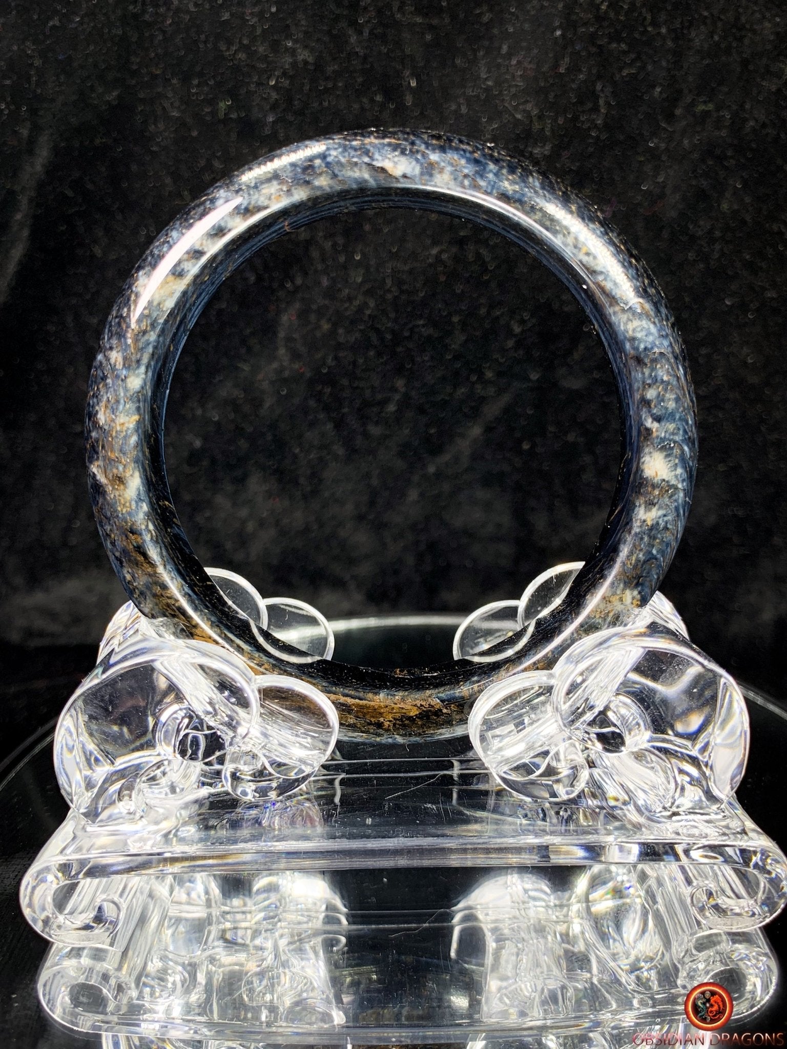 Bracelet Jonc en Œil de Faucon - Pierre Naturelle Certifiée | obsidian dragons