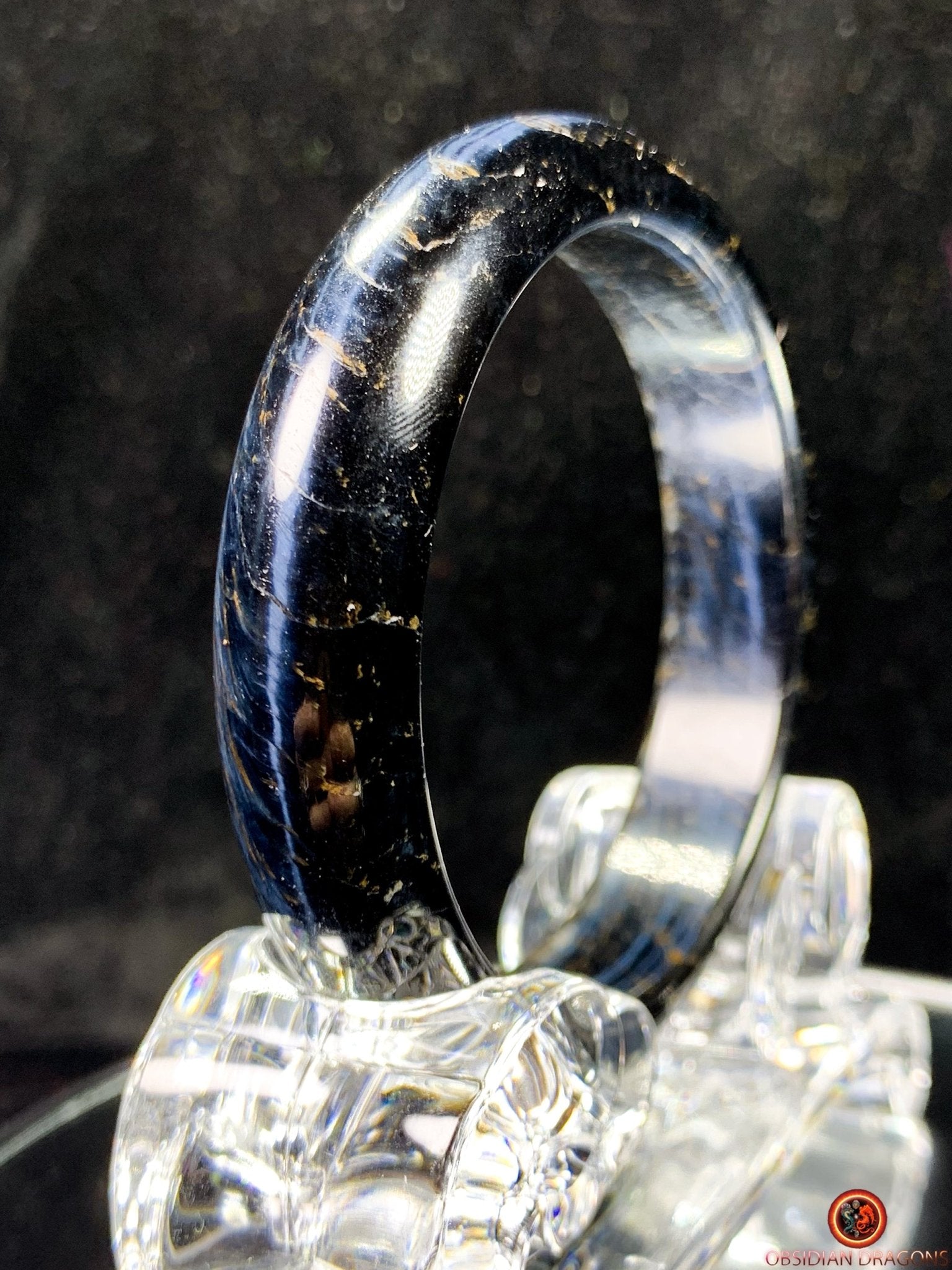Bracelet Jonc en Œil de Faucon - Pierre Naturelle Certifiée | obsidian dragons