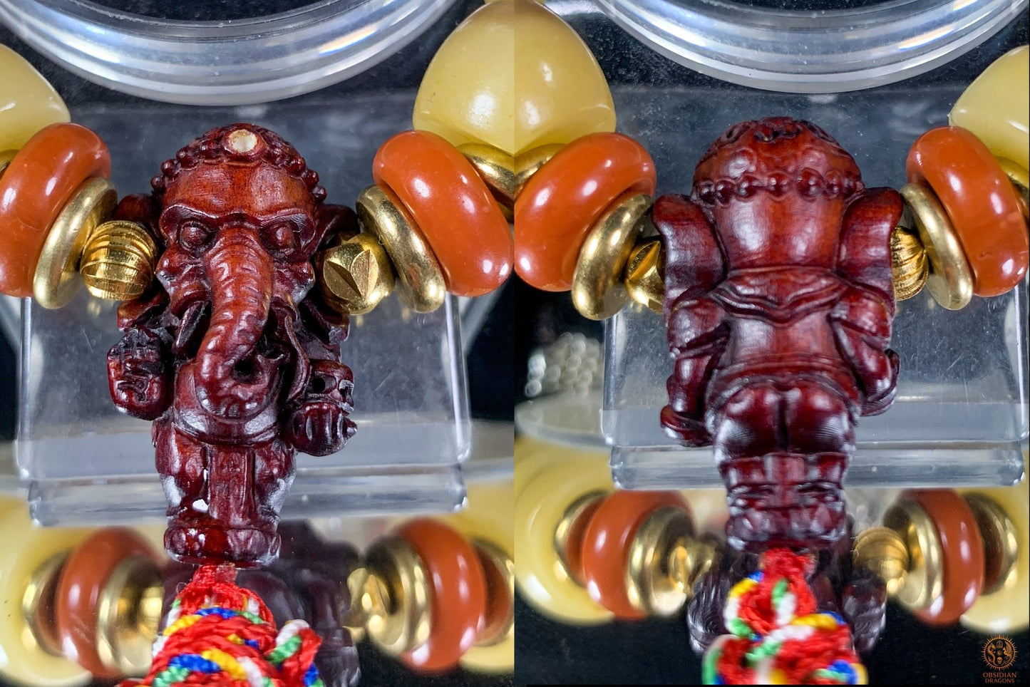 Bracelet Tantrique Tibétain en Os – Mala Ganesh - obsidian dragons