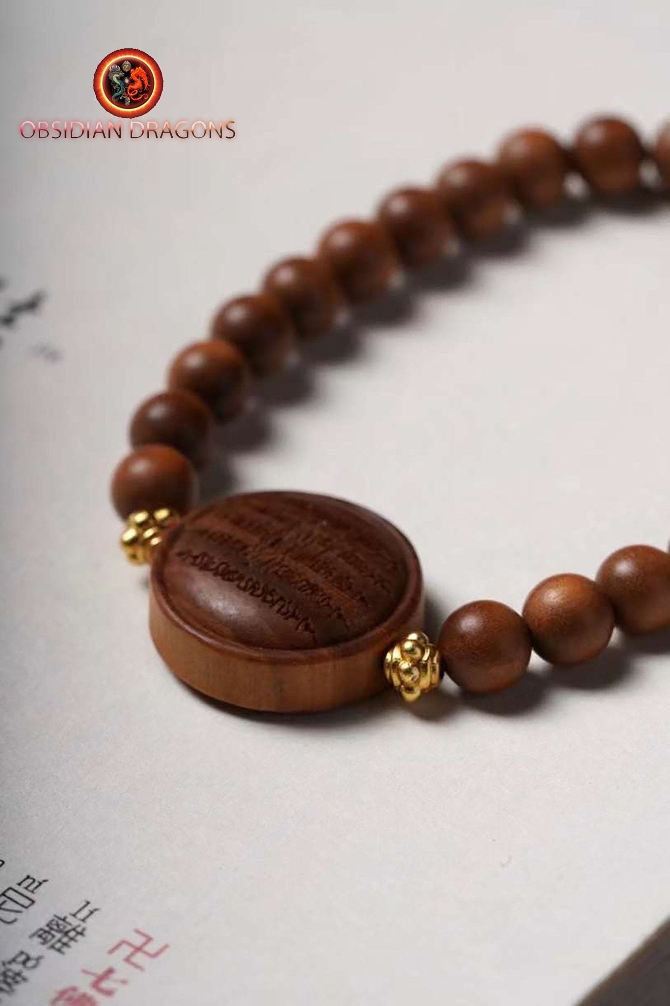 Bracelet de Protection Bouddhiste en Santal - Sak Yant Thai | obsidian dragons