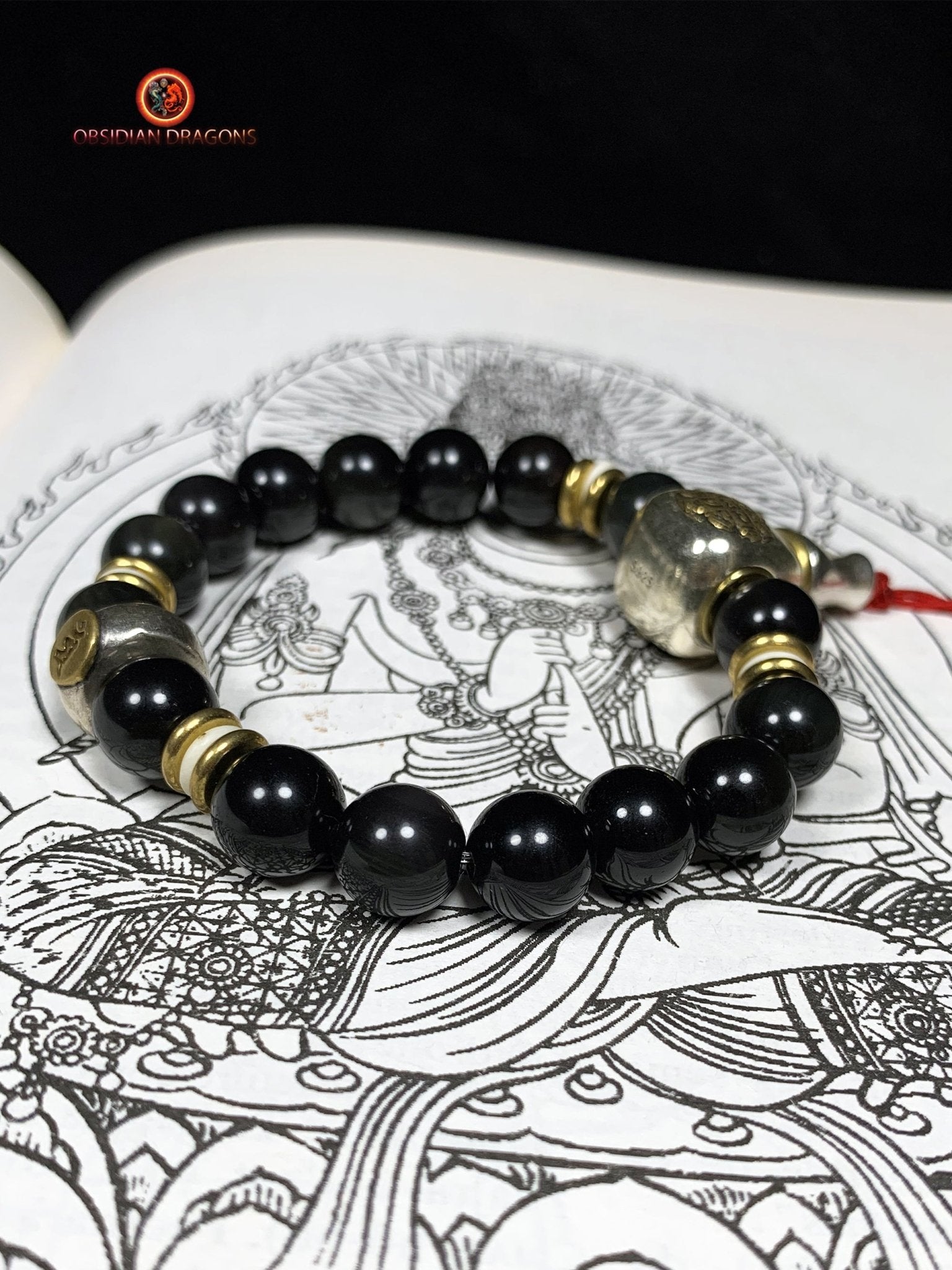 bracelet de protection bouddhiste- Bracelet en obsidienne | obsidian dragons